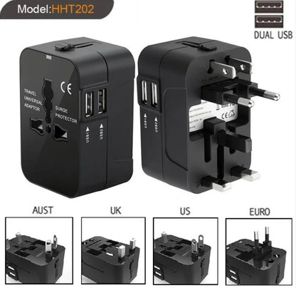 Universal Travel Adapter with Dual USB