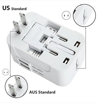 Universal Travel Adapter with Dual USB